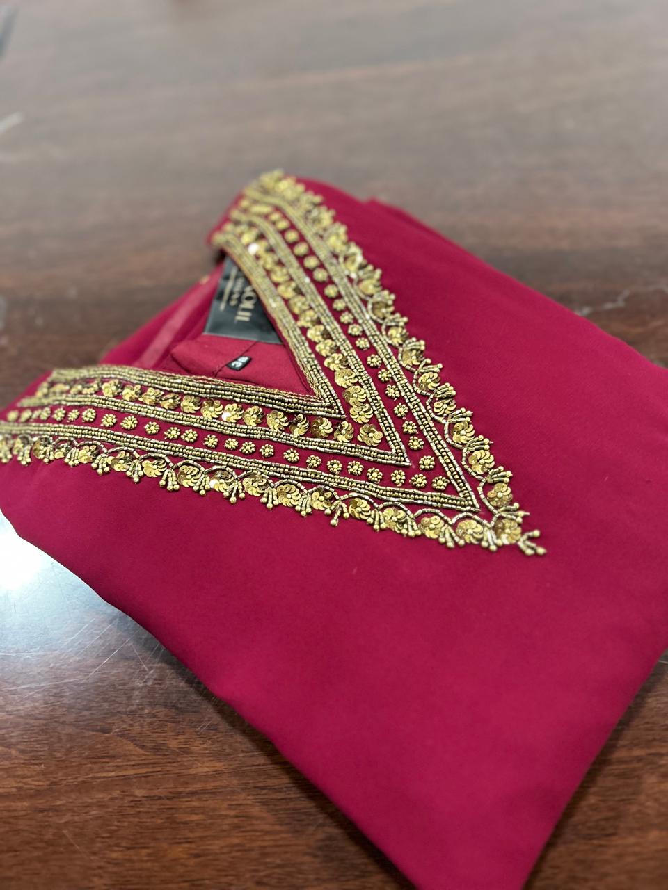 Salwar Suit Set -Reddish maroon  color Search code 8207