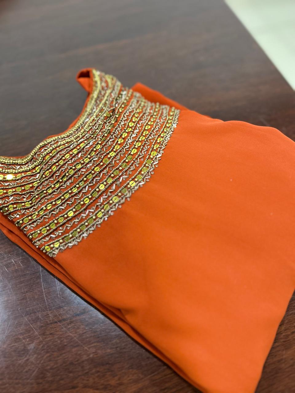 Salwar Suit Set -Burn orange color Search code 8211