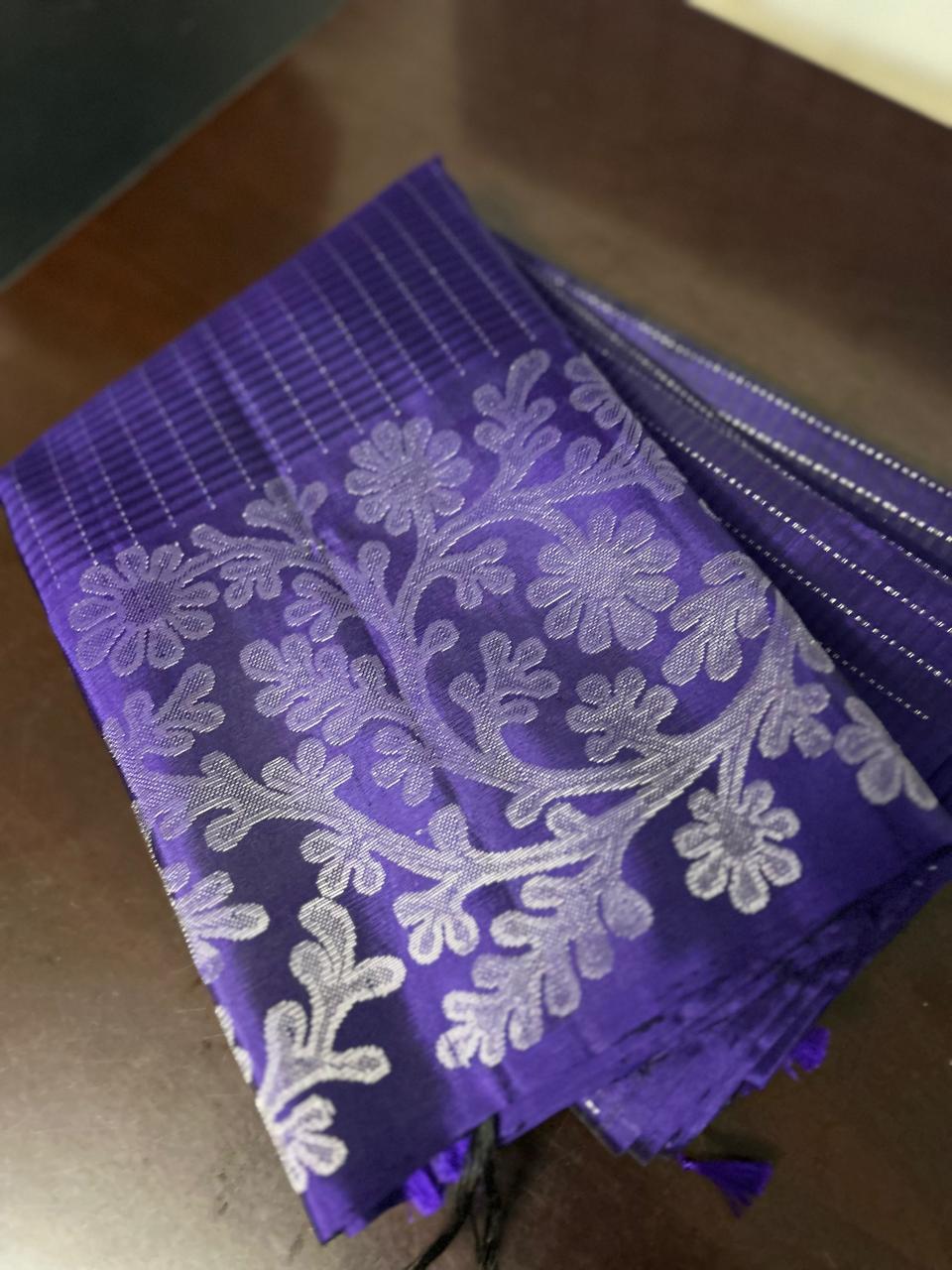 PURE KANCHIPURAM SAREE -Royal Purple  Shade search code 6556