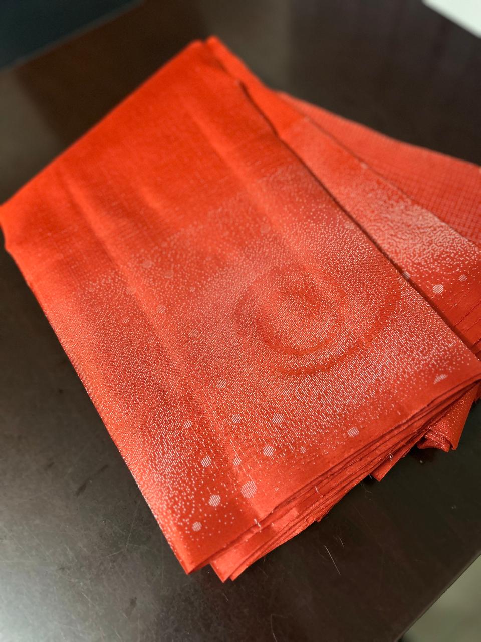 PURE KANCHIPURAM SAREE - Dark orange  Shade search code 6557