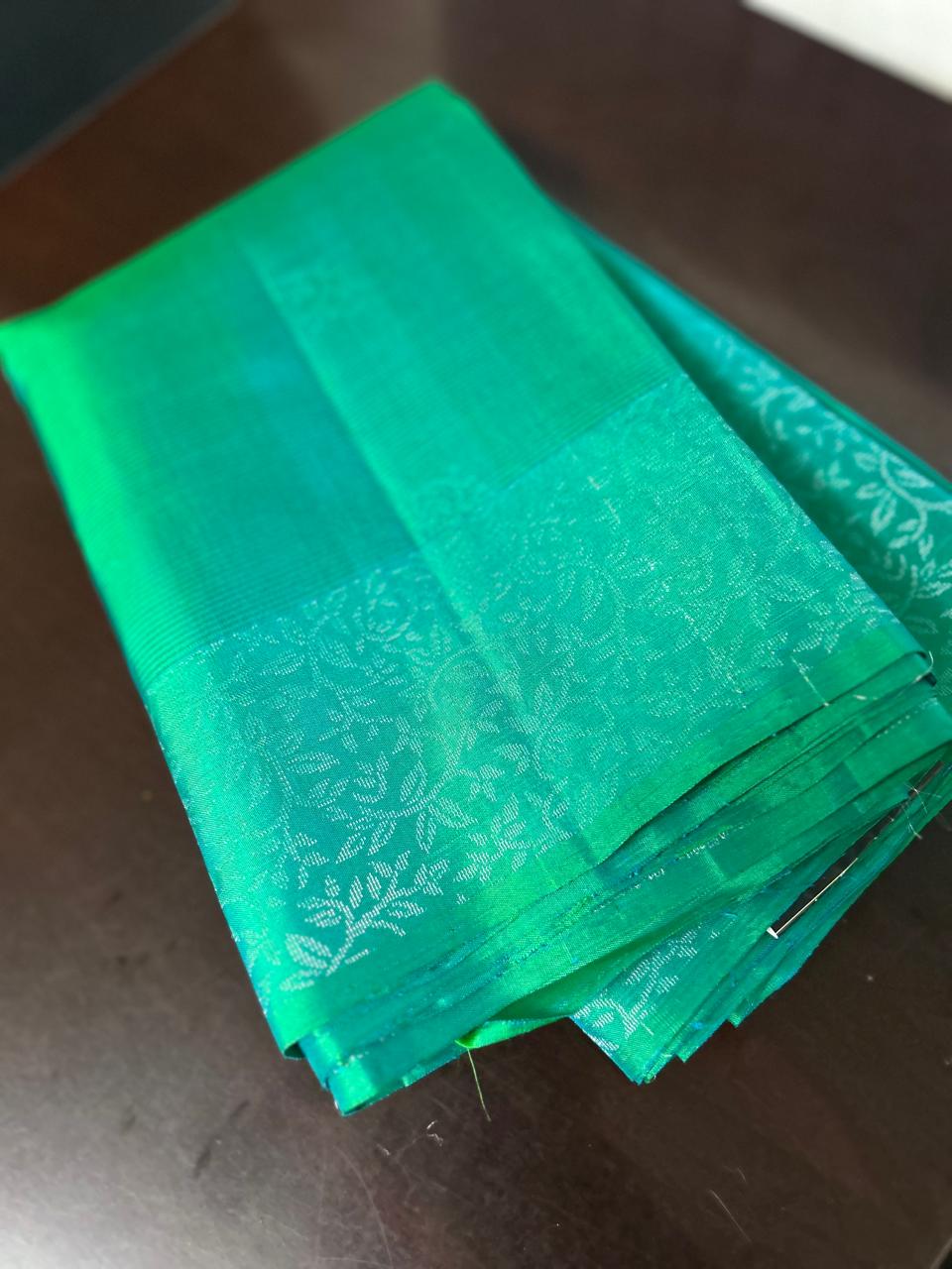 PURE KANCHIPURAM SAREE - Sea green Shade search code 6561