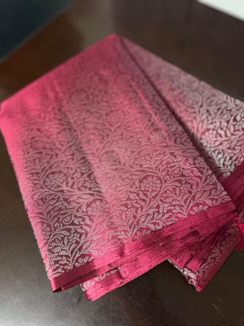 PURE KANCHIPURAM SAREE - Wine  Shade search code 6559