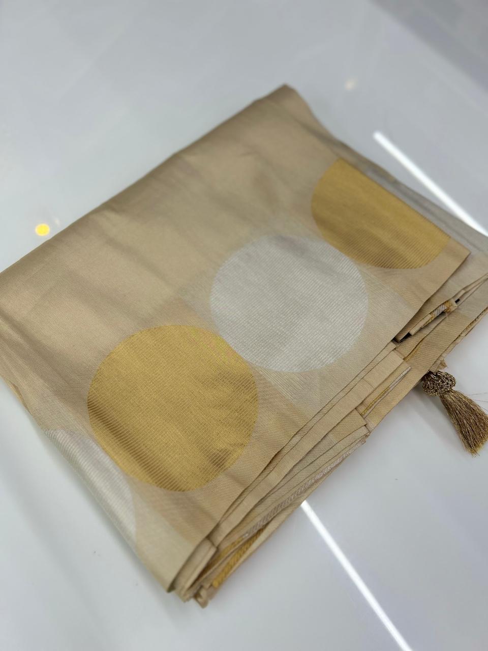 Tissue  Saree- Golden shade Search code 8603