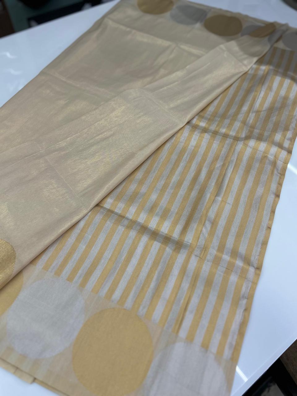 Tissue  Saree- Golden shade Search code 8603