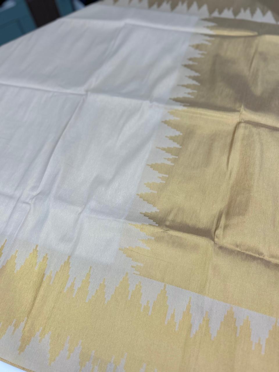 Tissue  Saree- Golden shade Search code 8610