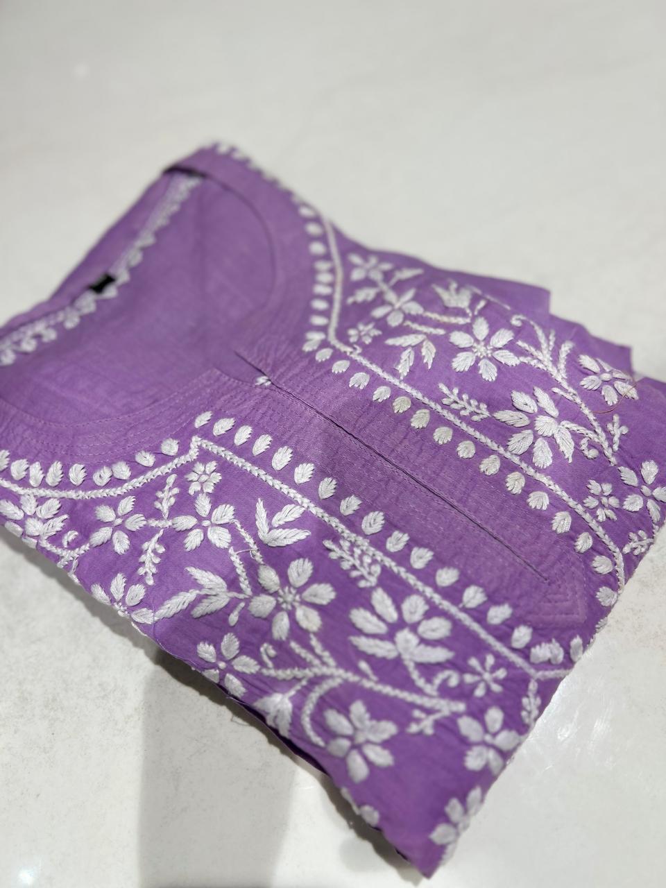 chikankari Salwar suit set - Lavender shade Search code 6723