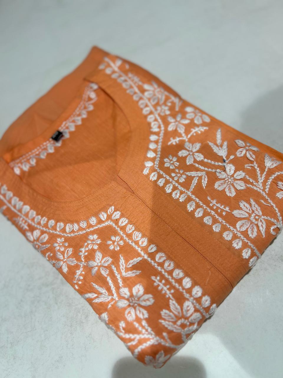 chikankari Salwar suit set - Peach shade Search code 6724