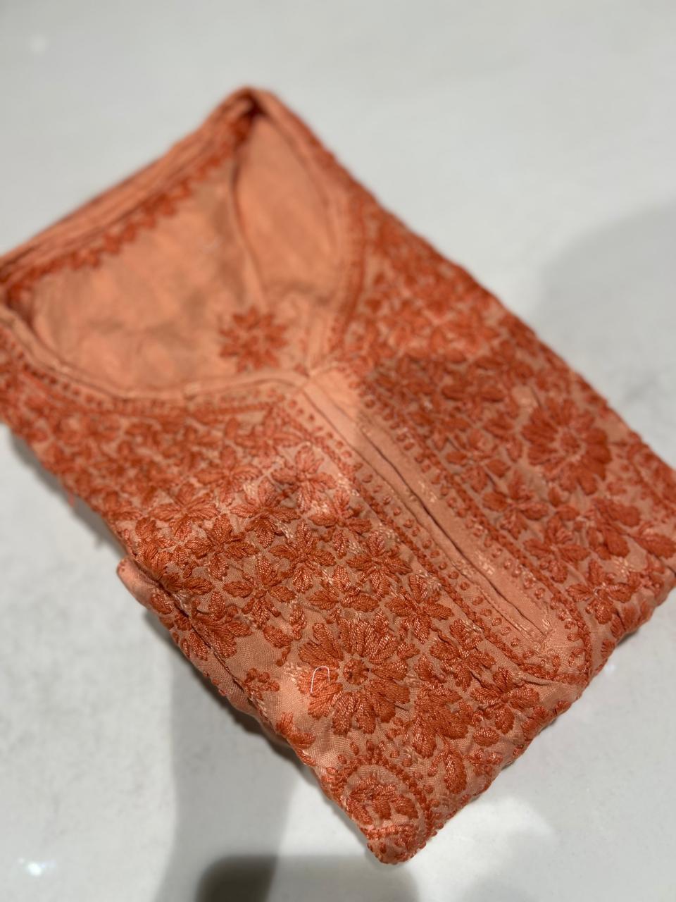 chikankari Salwar suit set - Peach shade Search code 6725
