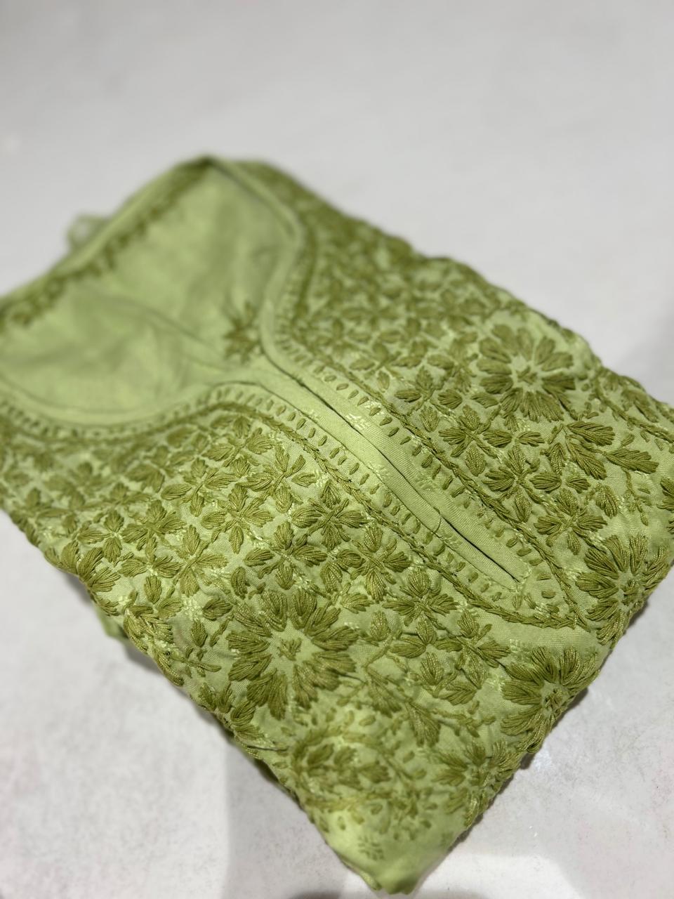 chikankari Salwar suit set - Green  shade Search code 6727