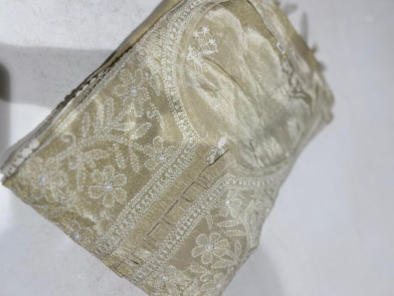 chikankari Salwar suit set - Off white golden   shade Search code 6731