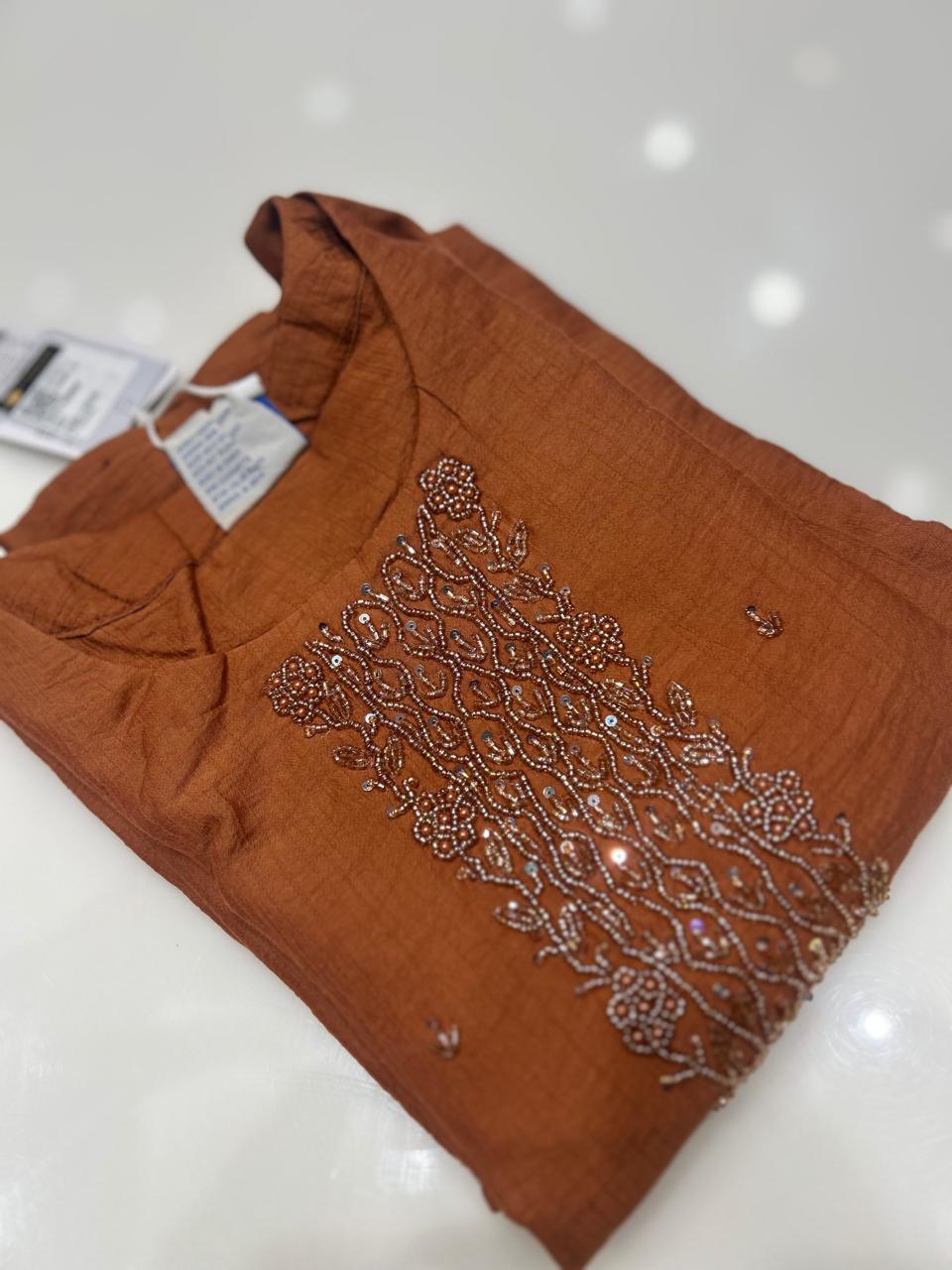 Kurta  Top- Burn orange Color  Search code 8369