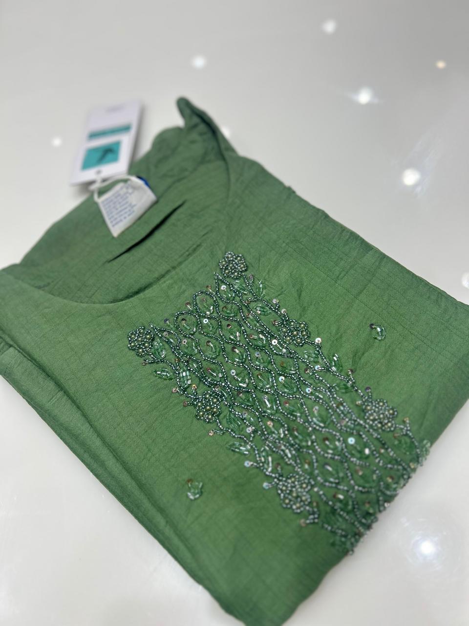 Kurta  Top- Green  Color  Search code 8370