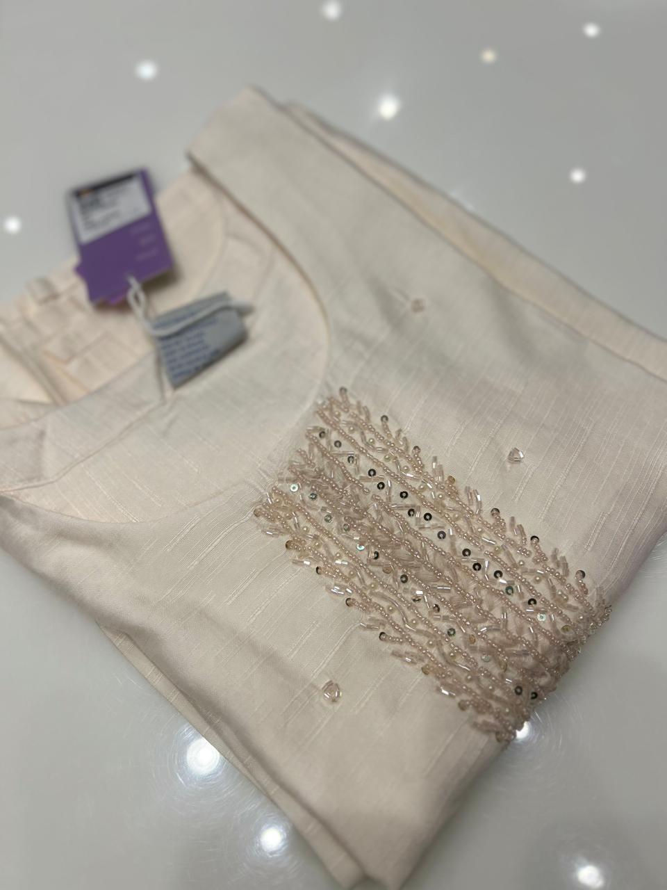 Kurta  Top-  Cream Color  Search code 8373