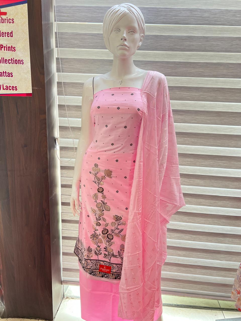 UNSTITCHED SALWAR  SUIT SET - Pink  shade Search code 8100