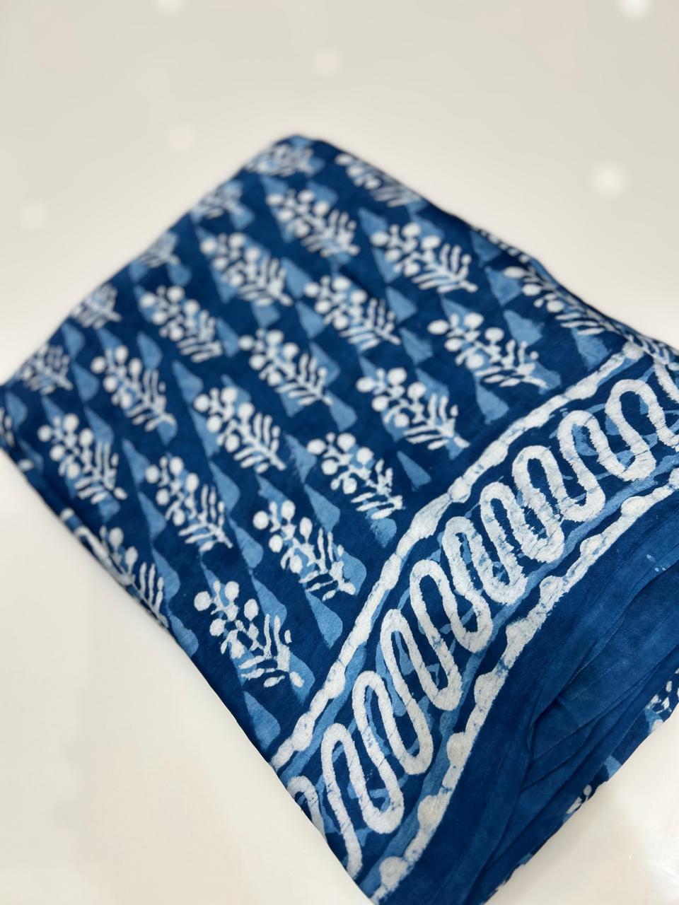MODAL SAREE- Blue shade Search code 1005