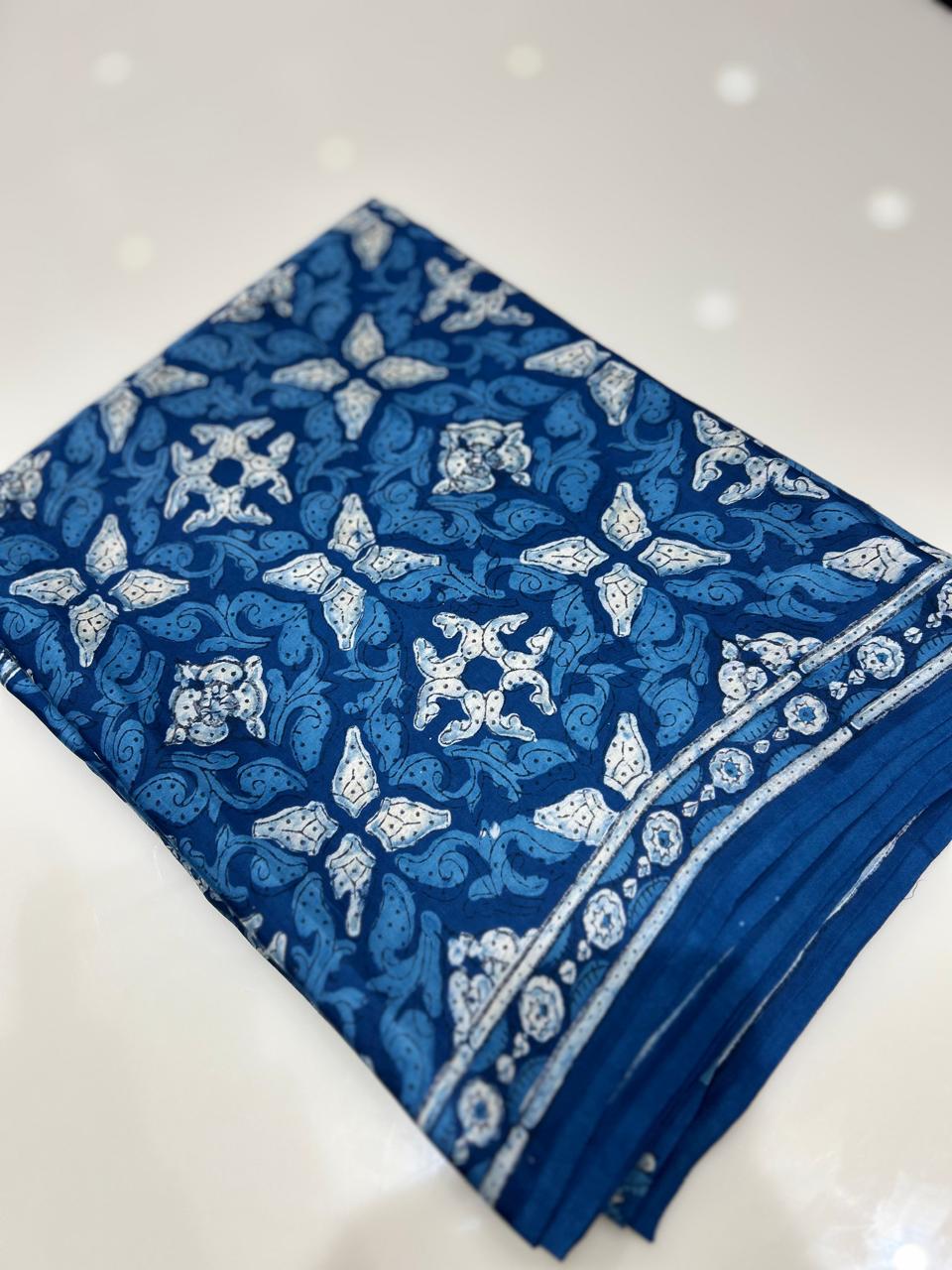 MODAL SAREE- Blue shade Search code 1004