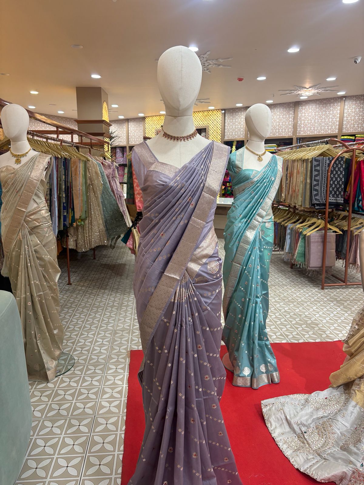 KANCHIPURAM SAREE- A dusty mauve Search code 4524