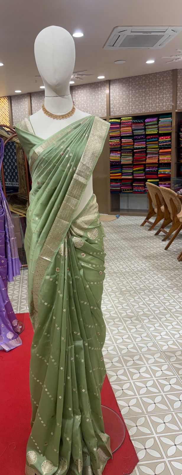 KANCHIPURAM SAREE- sea green   Search code 4526