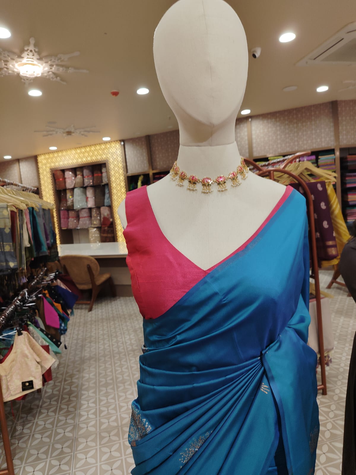Peacock Blue with Magenta  Search code 1567