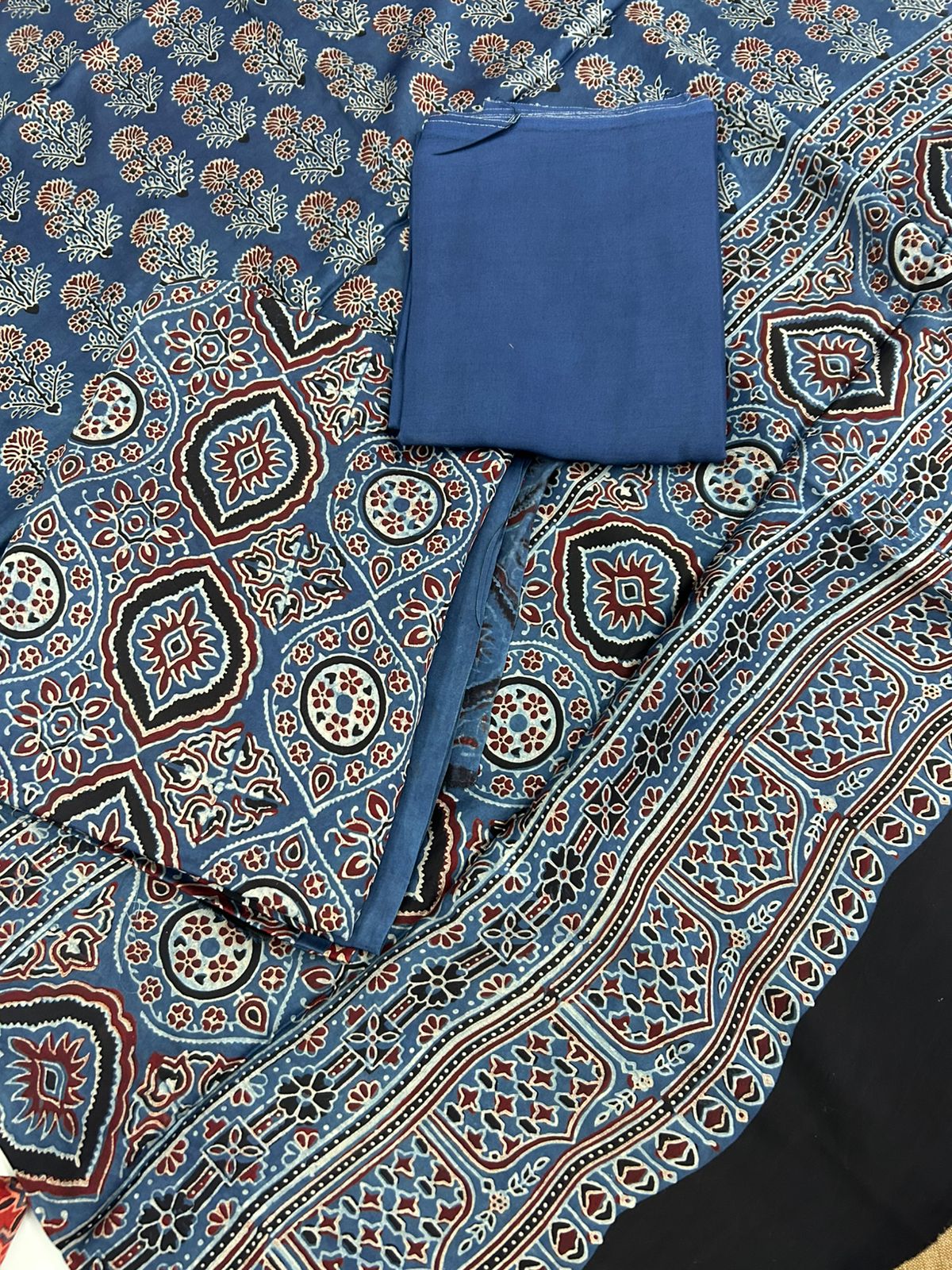 Modal Unstitched Salwar suit set  - Blue shade Search code 1702