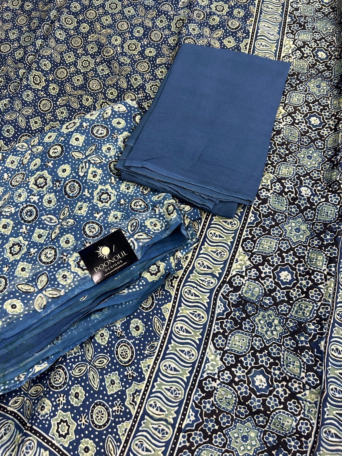 Modal Unstitched Salwar suit set  - Blue shade Search code 1703