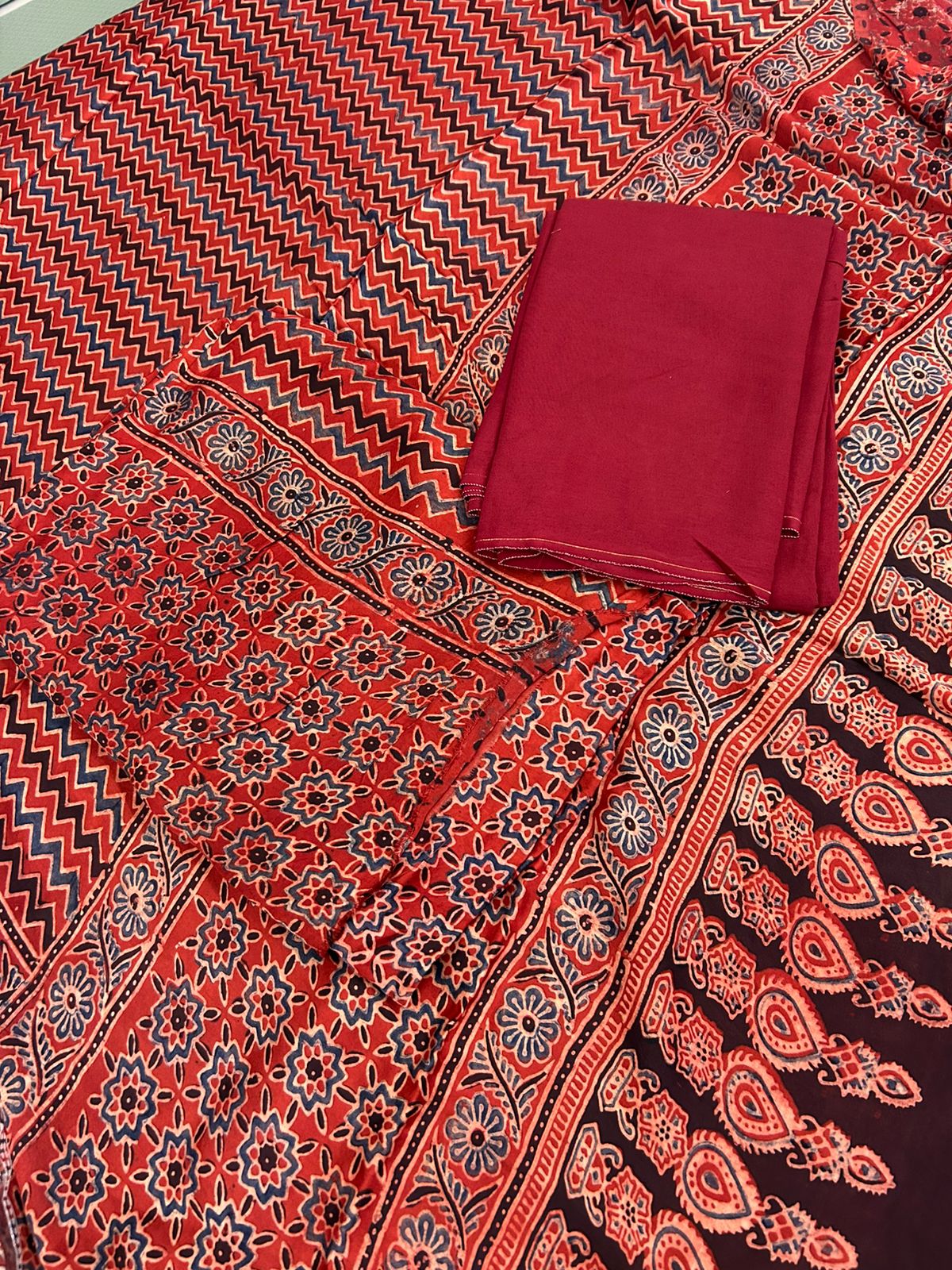 Modal Unstitched Salwar suit set  - Maroon shade Search code 1704