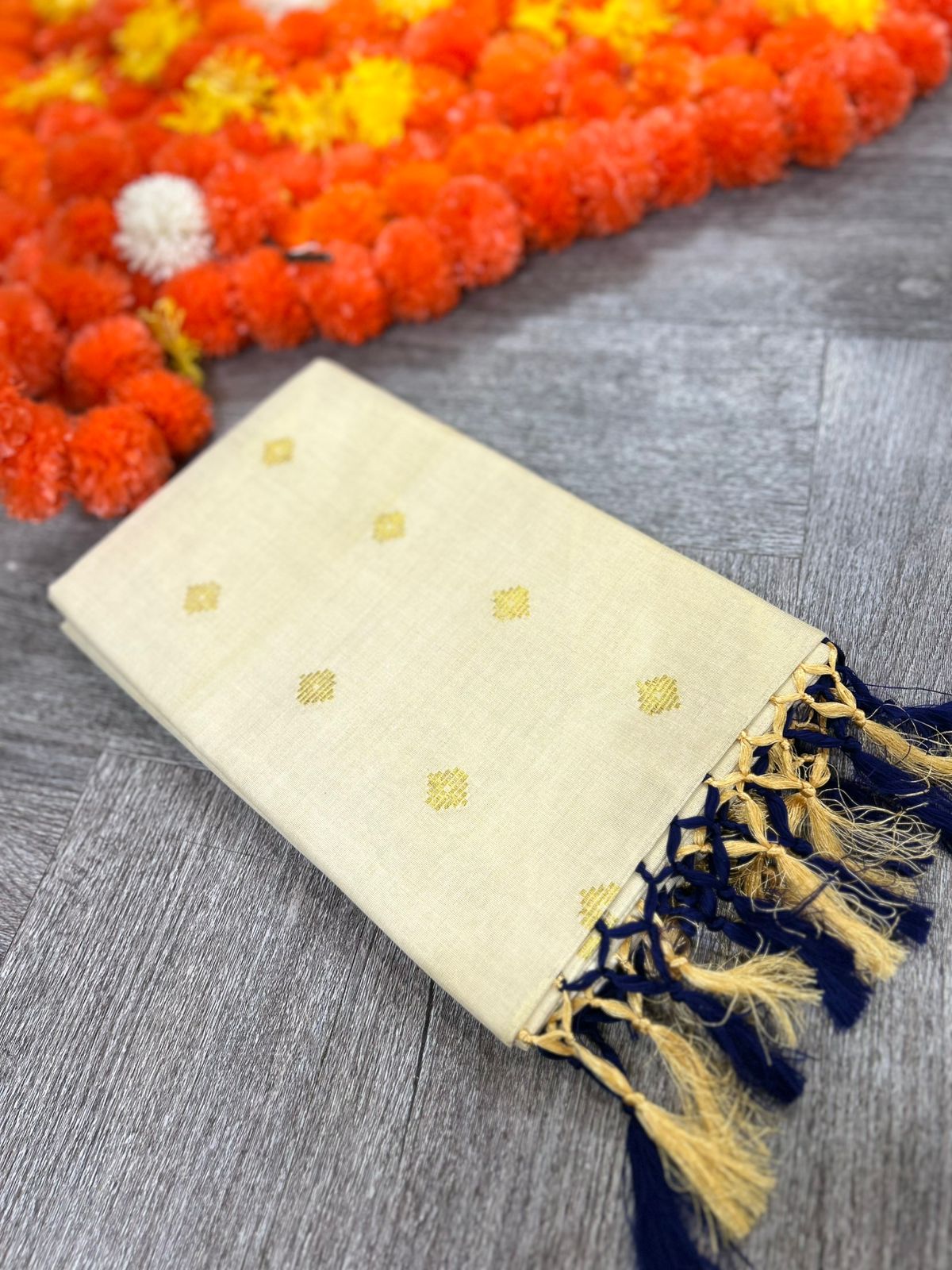 kerala saree - Golden Tissue  shade Search code 2146