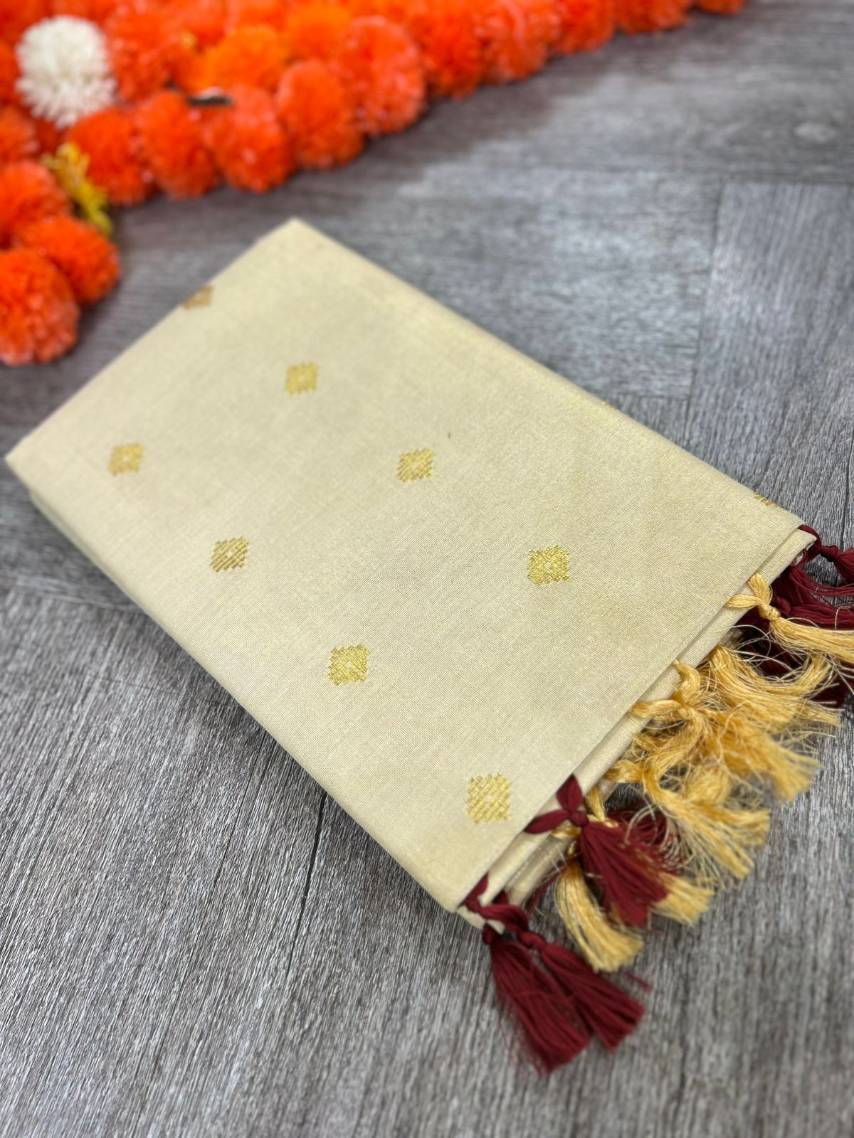 kerala saree - Golden Tissue  shade Search code 2147