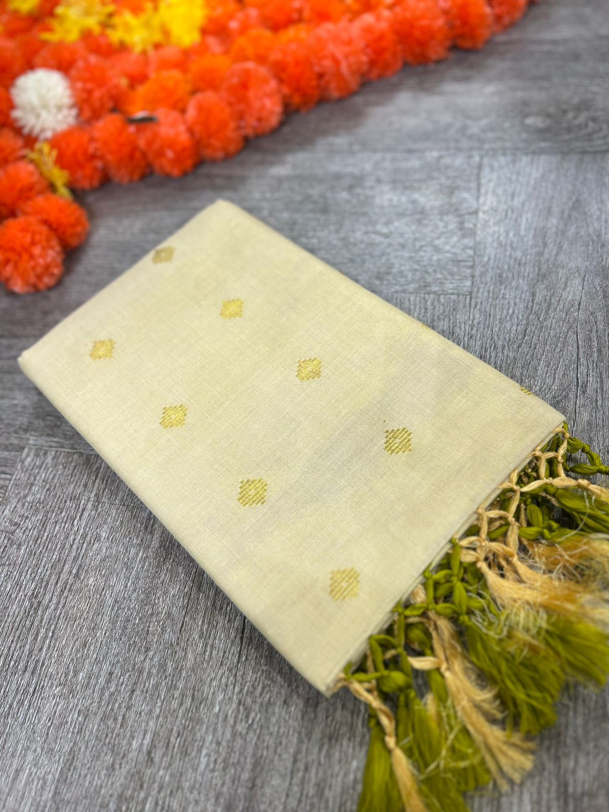 kerala saree - Golden Tissue  shade Search code 2149