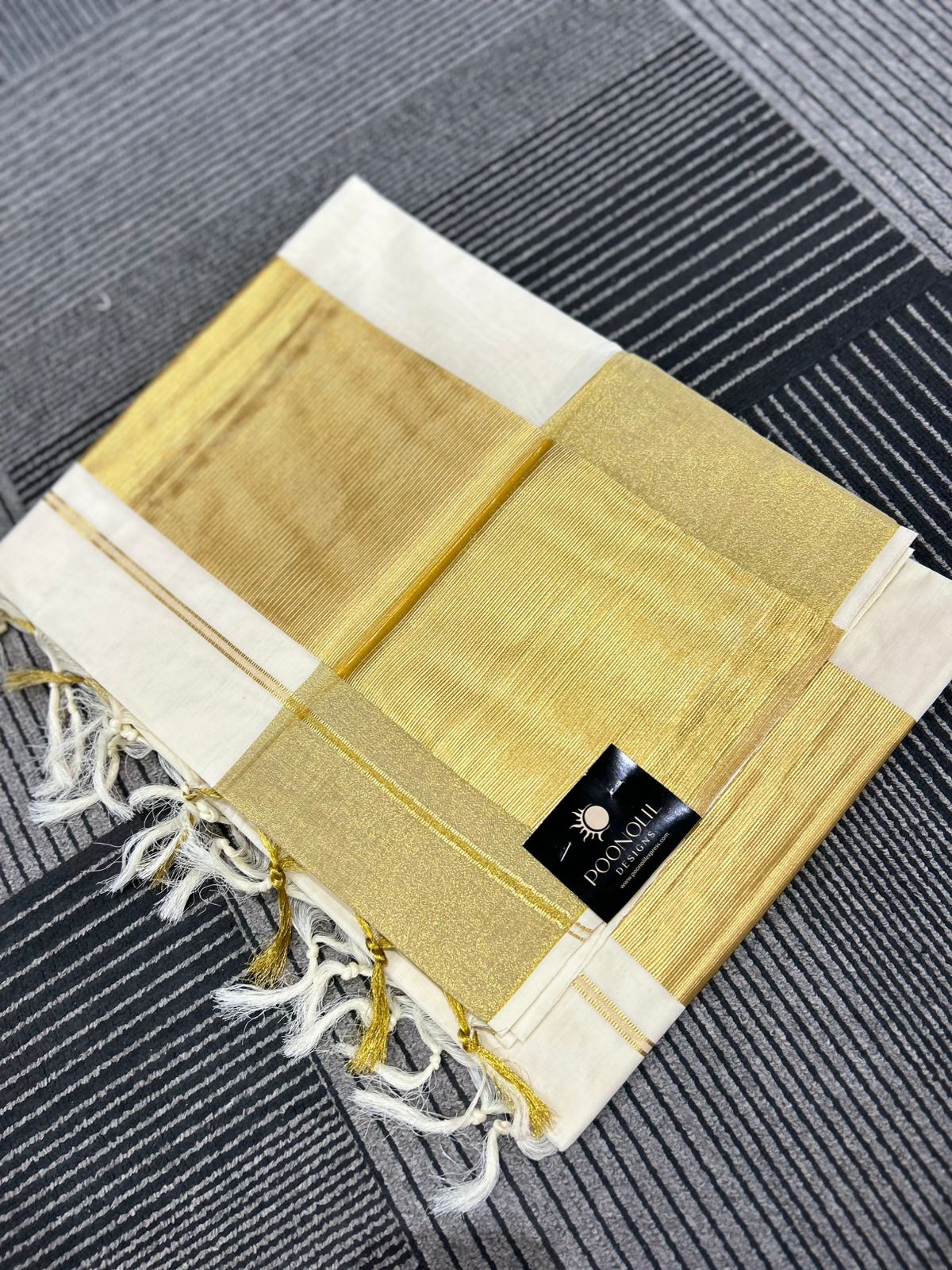 kerala saree - Golden cotton shade Search code 2161