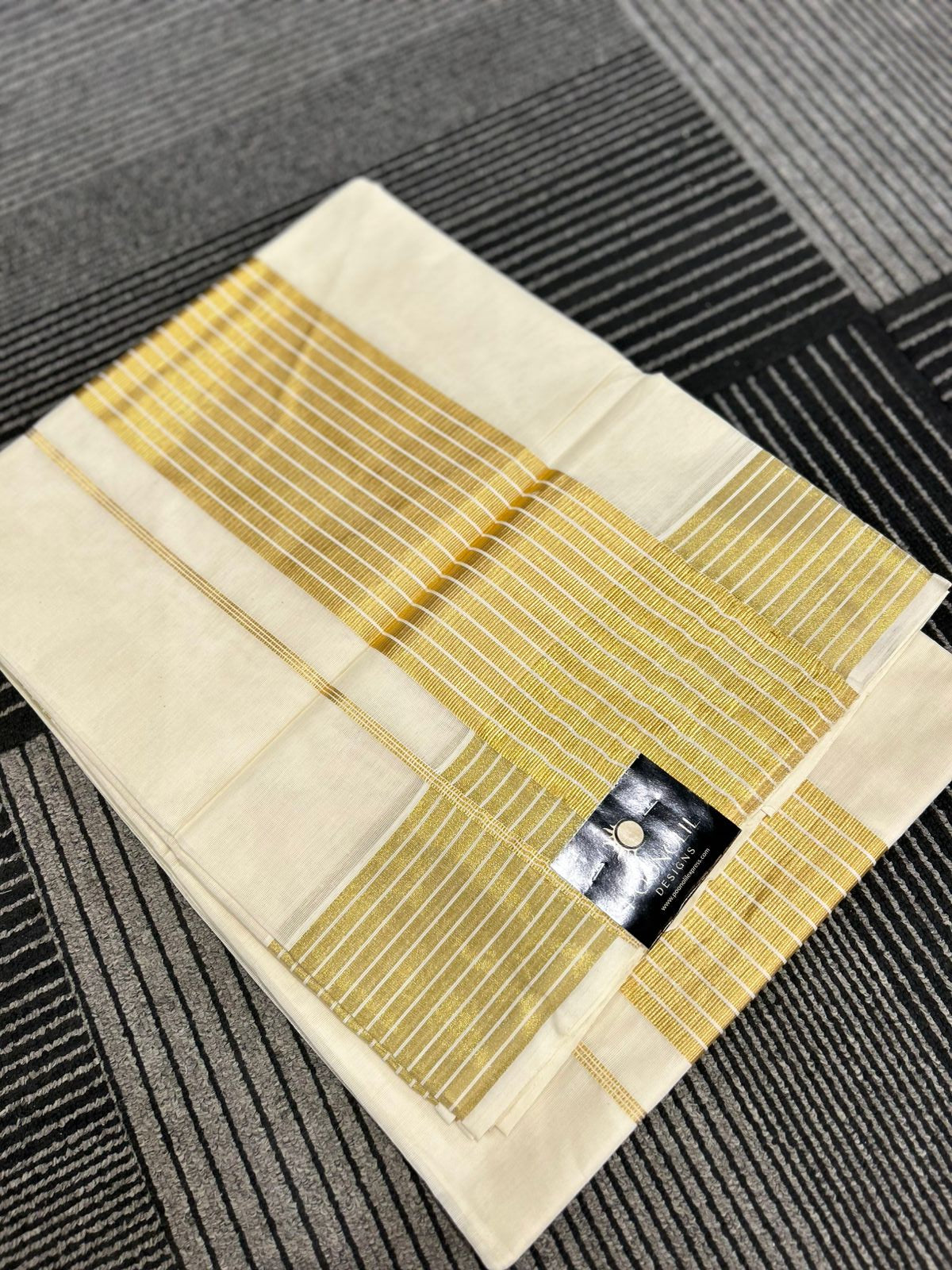kerala saree - Golden cotton shade Search code 2162