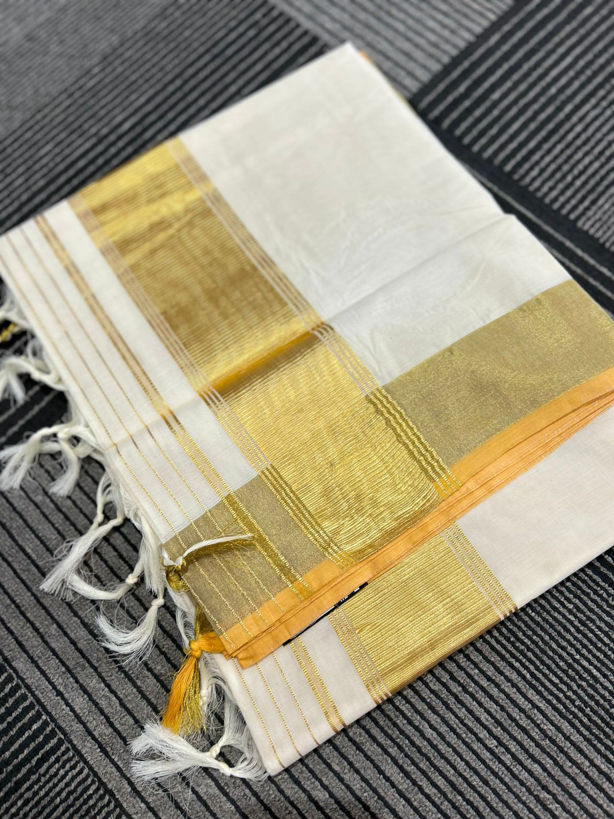 kerala saree - Golden cotton shade Search code 2163