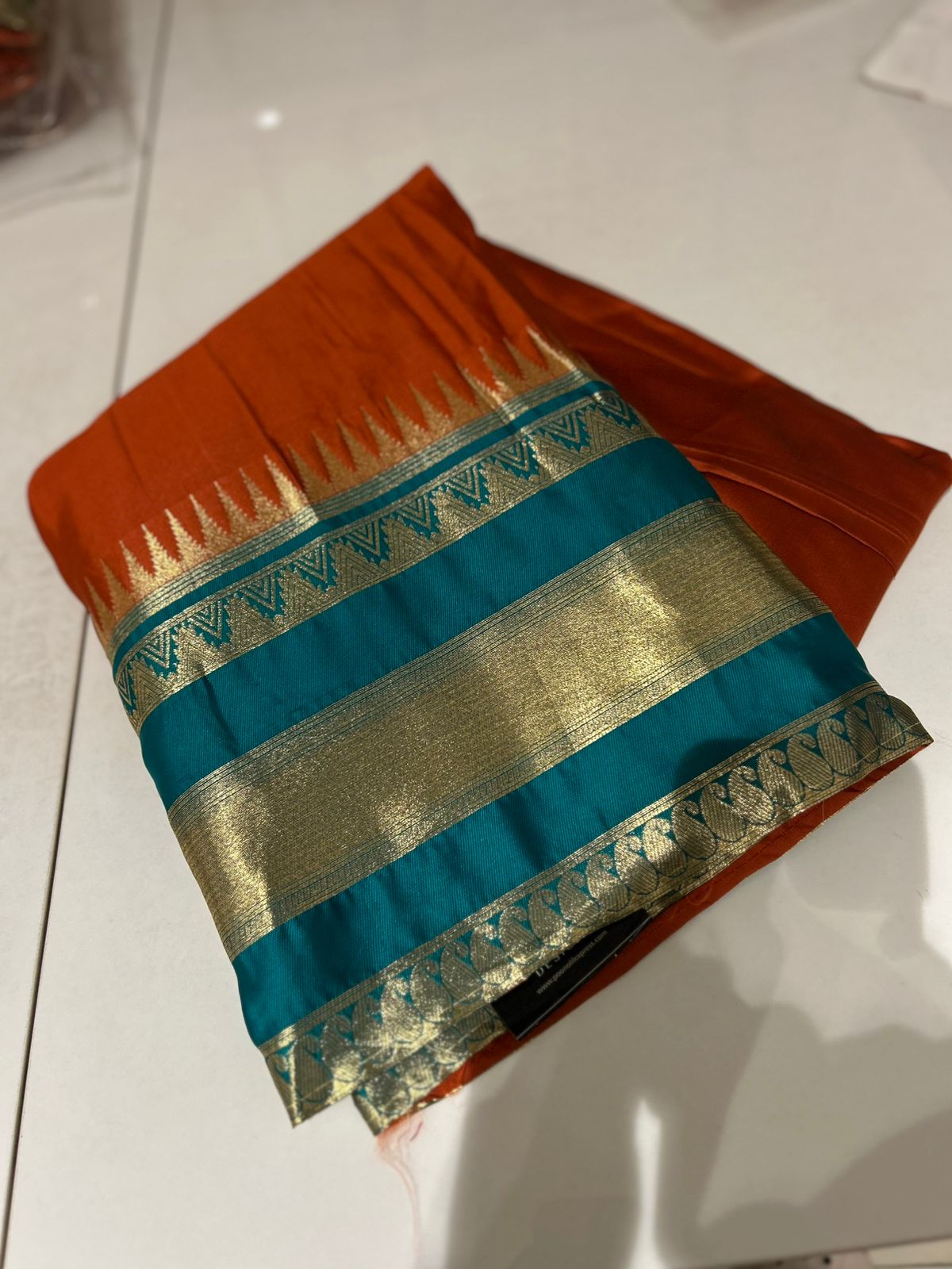 Davani- Burn orange to Aqua blue  Search code 3100