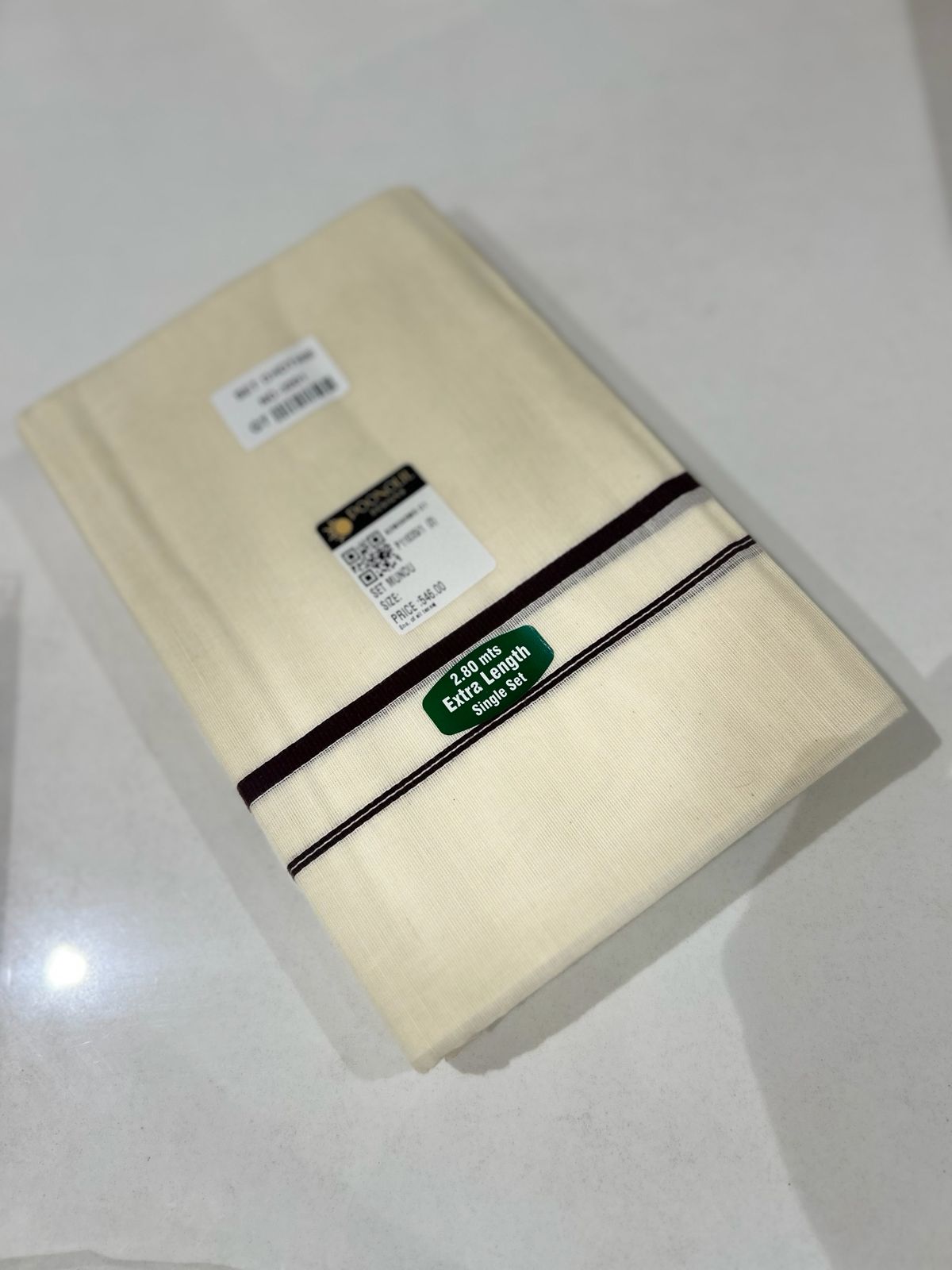 set mundu  - Golden cotton shade Search code 2179