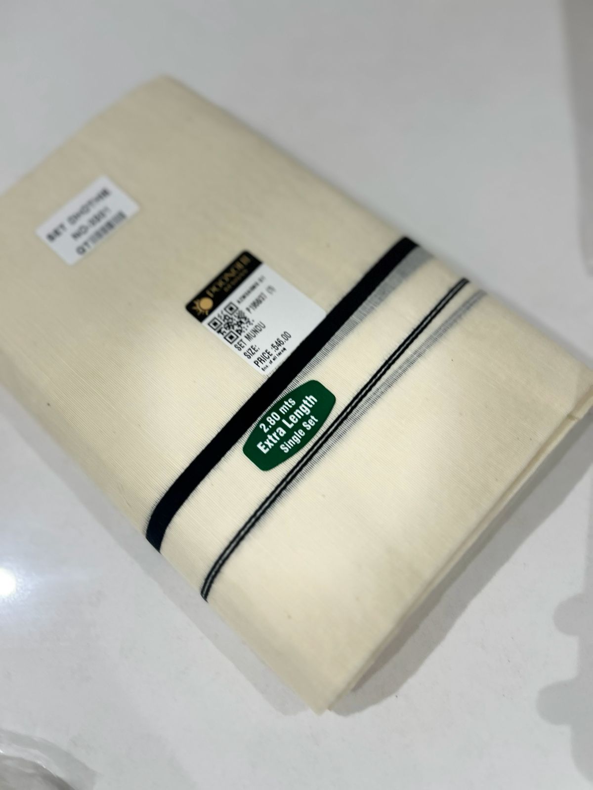 set mundu  - Golden cotton shade Search code 2181