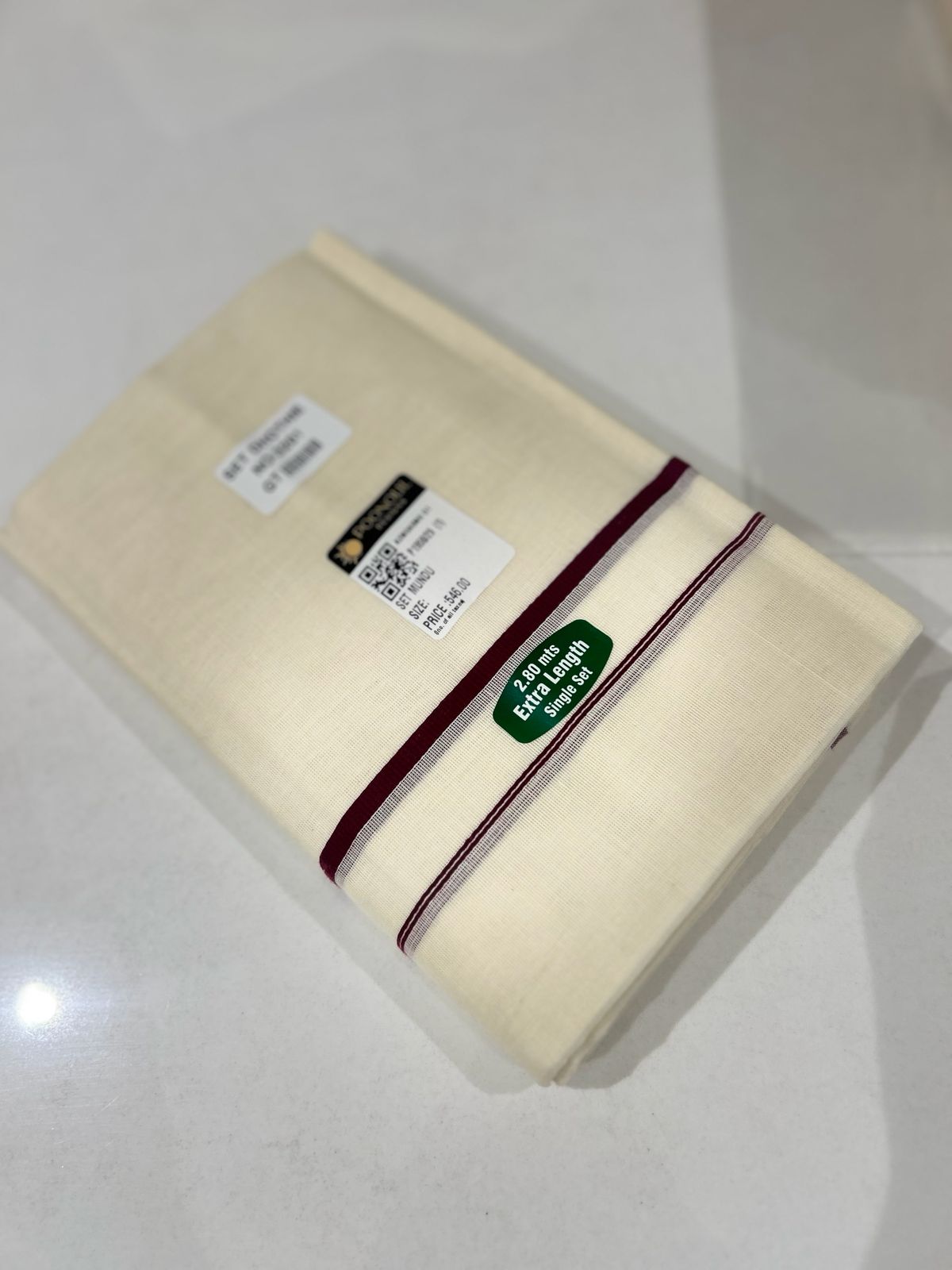 set mundu  - Golden cotton shade Search code 2184