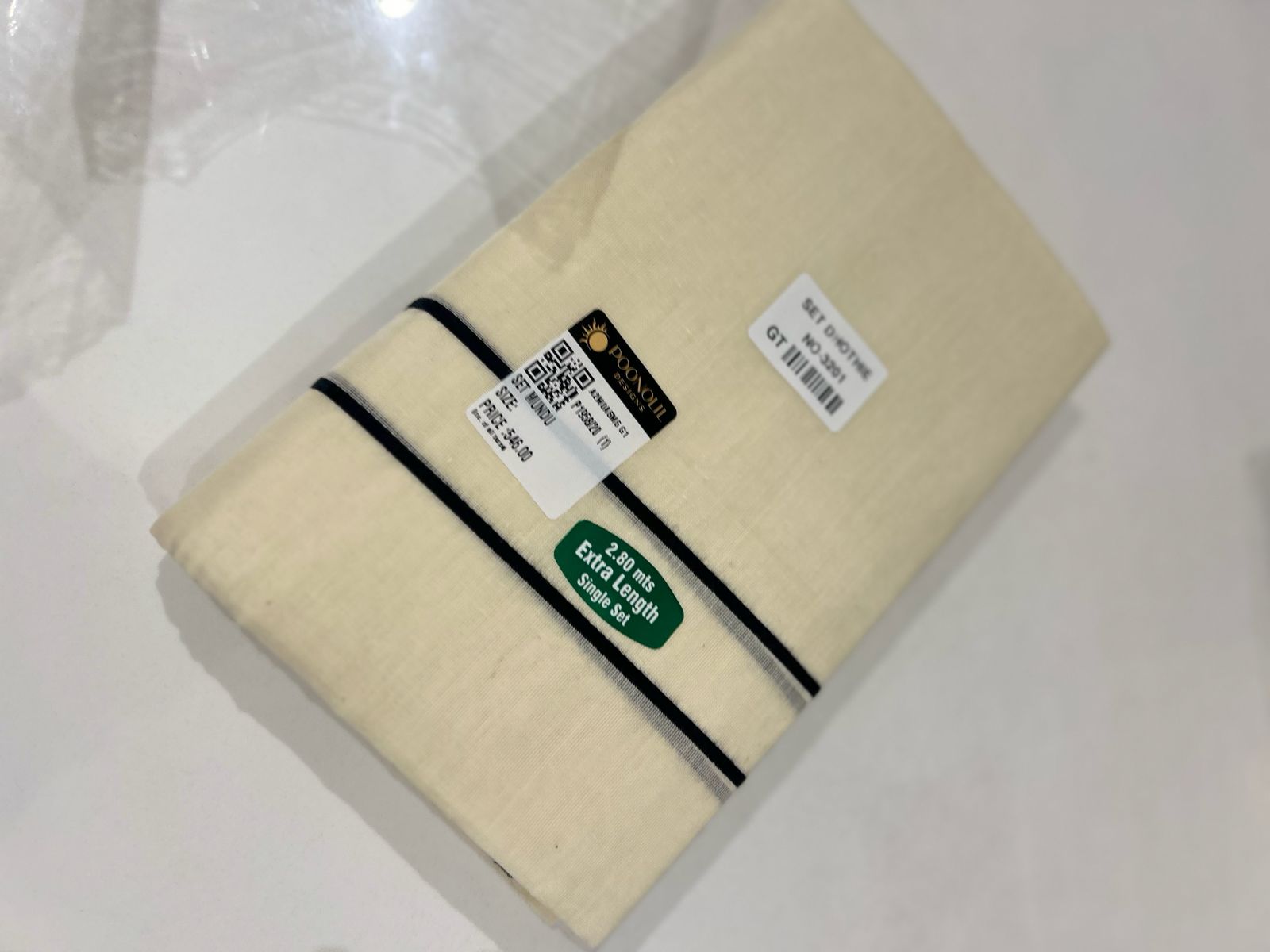 set mundu  - Golden cotton shade Search code 2187