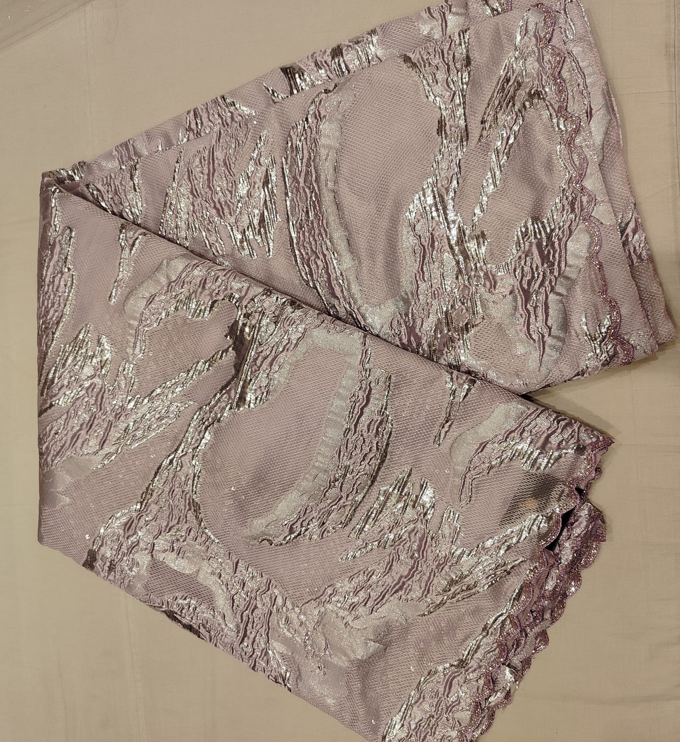 Turkish Organza Dusty Rose-Gold Saree  - Search code 2008