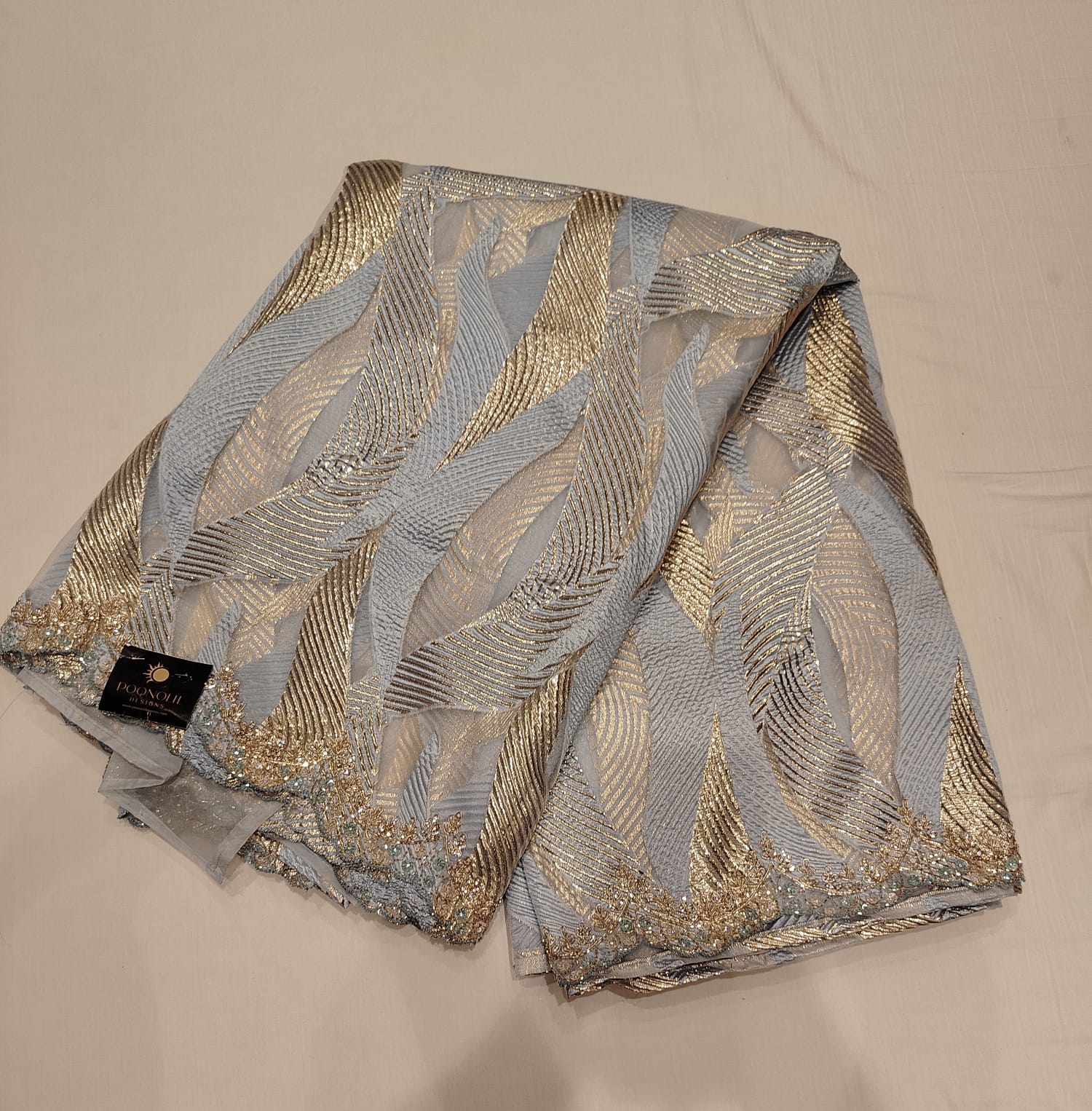 The Gilded Powder Blue Turkish Organza  - Search code 2012