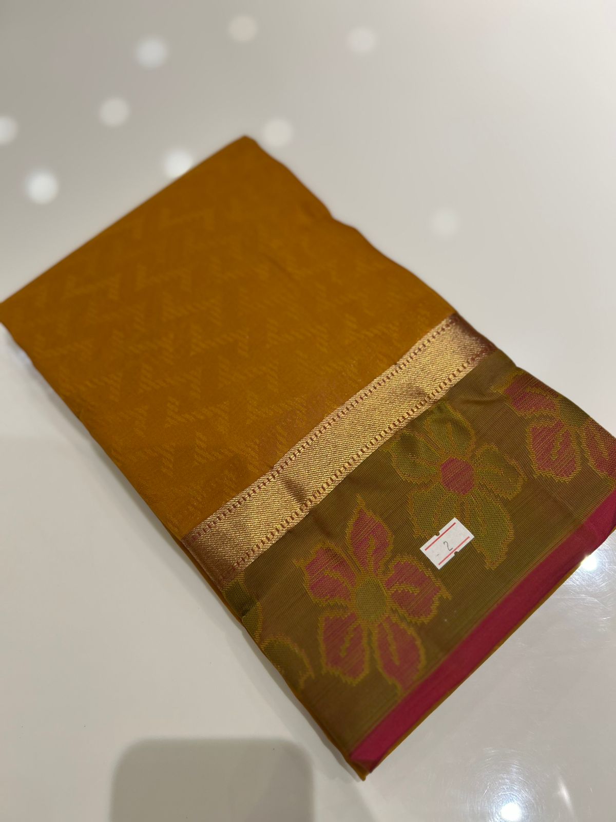 kanchipuram self imposing saree-  Yellow Search code 6002