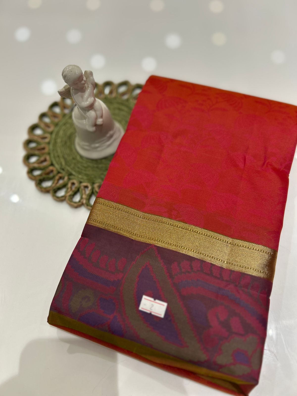 kanchipuram self imposing saree-Red Search code 6016