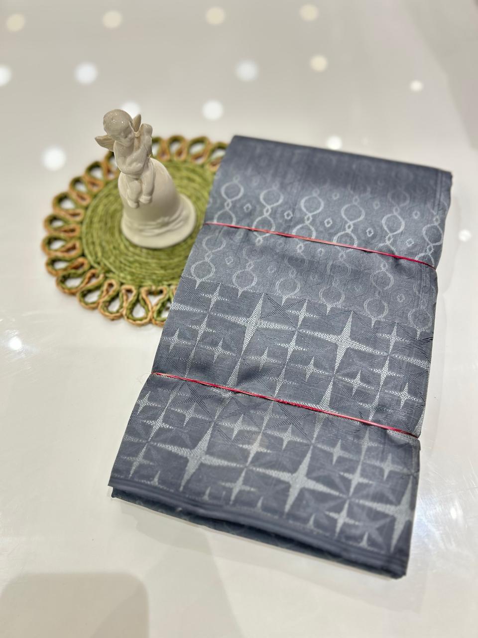 kanchipuram self imposing saree-Gray Search code 6039