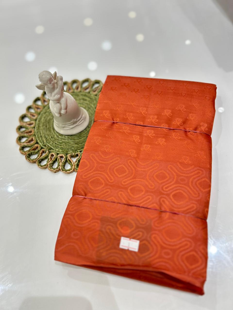 kanchipuram self imposing saree-dark Peach    color  Search code 6046