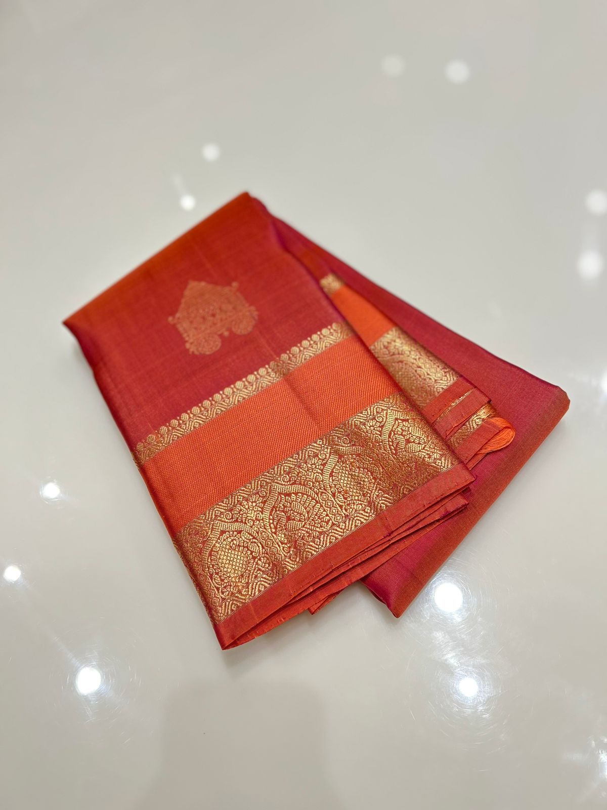 KANCHIPURAM SAREE-Brick  Search code  6668