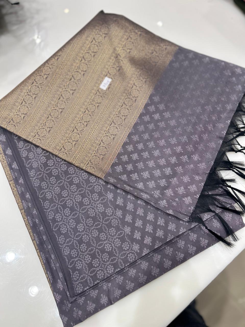 Semi Silk Saree -Mauve color  Search code 9515