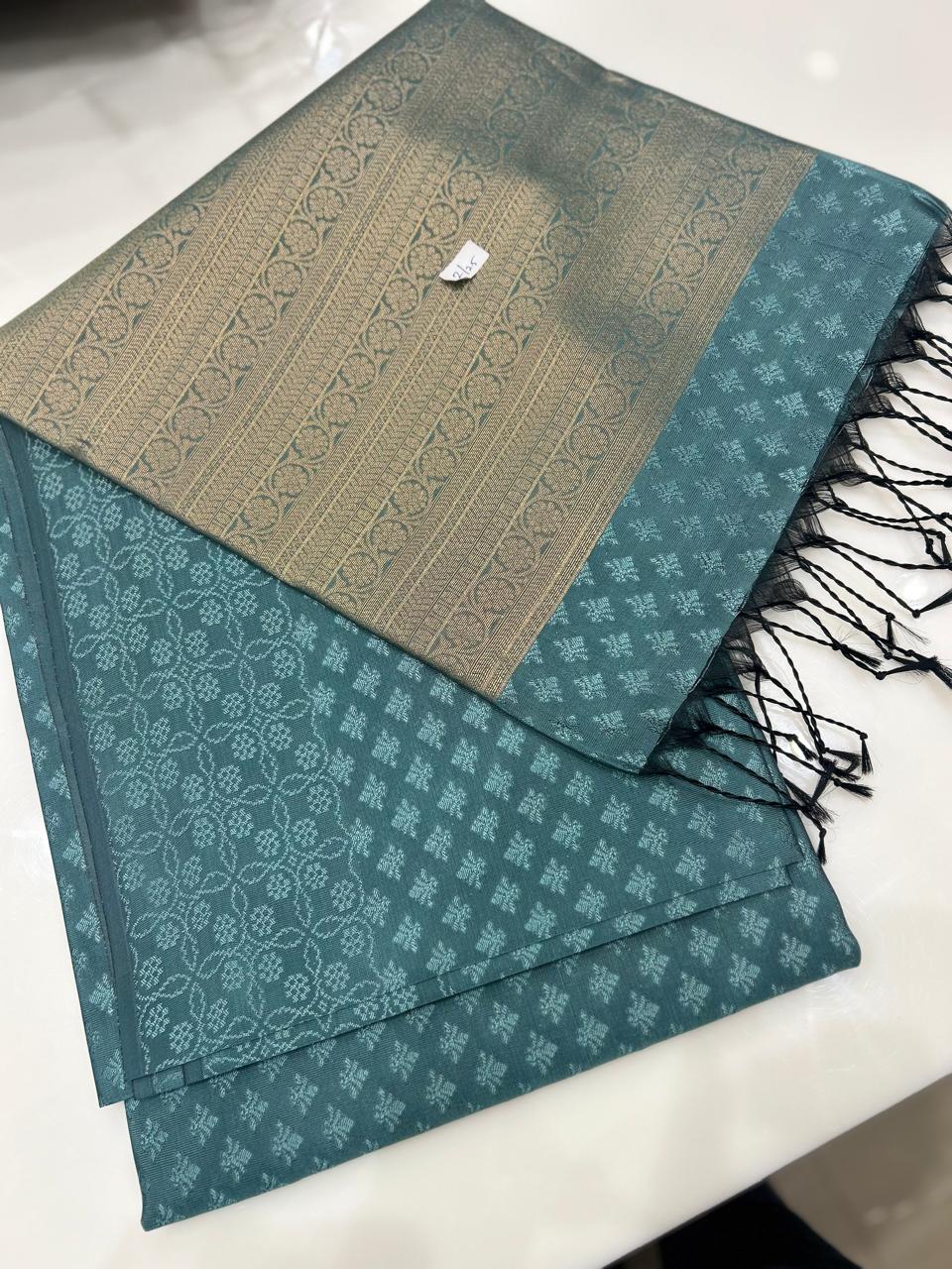 Semi Silk Saree -Dusty gray  color  Search code 9514