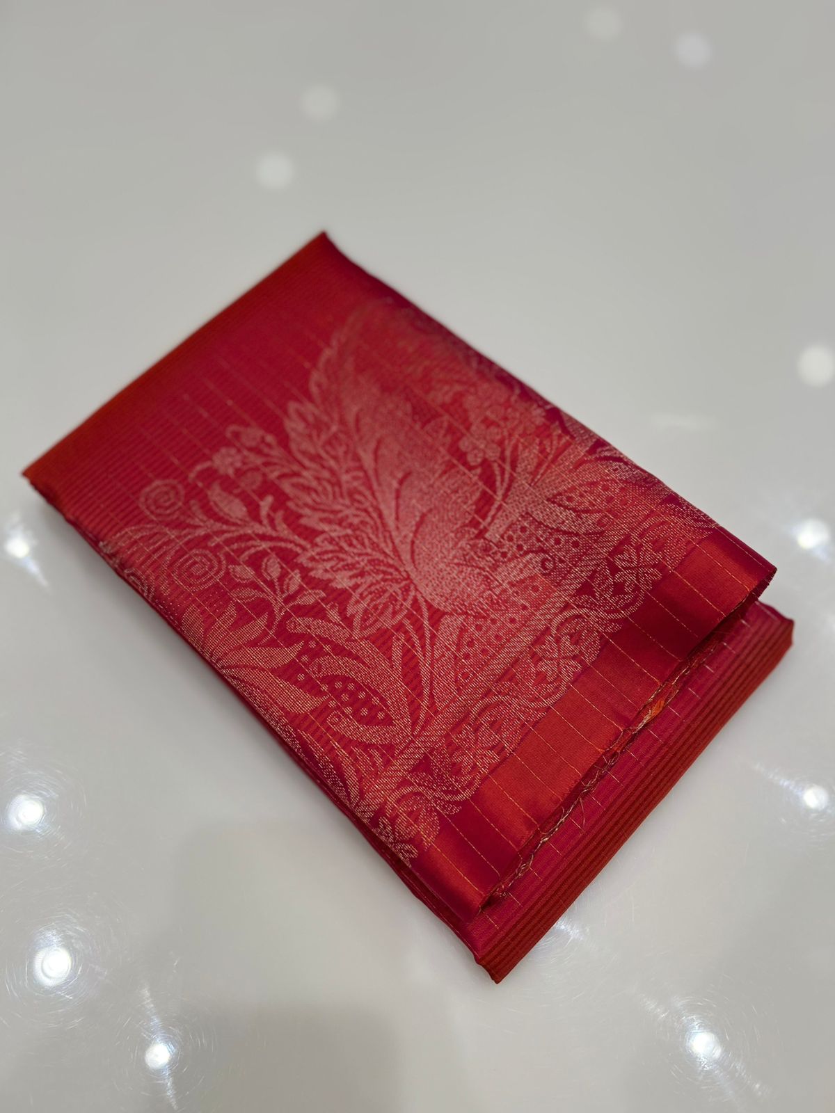 KANCHIPURAM SAREE-  Carrot peach Search code  6672