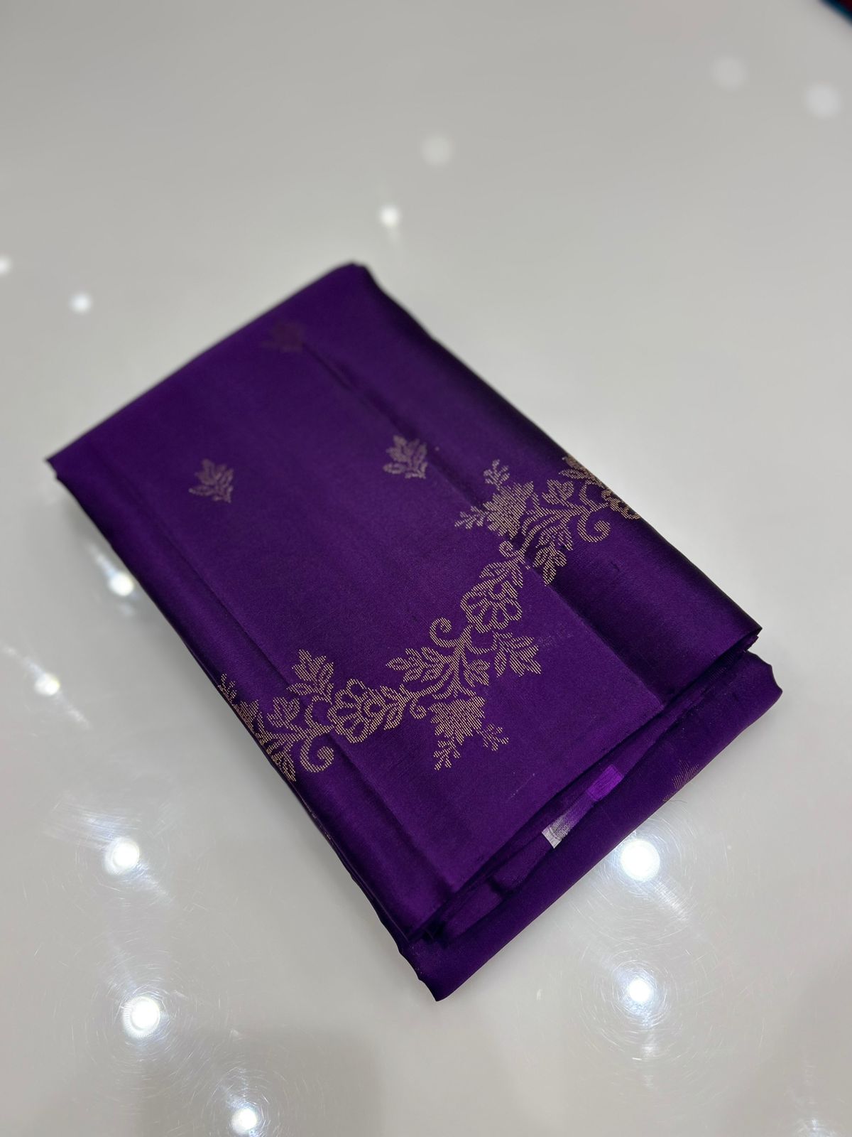 KANCHIPURAM SAREE-  Purple Search code  6671