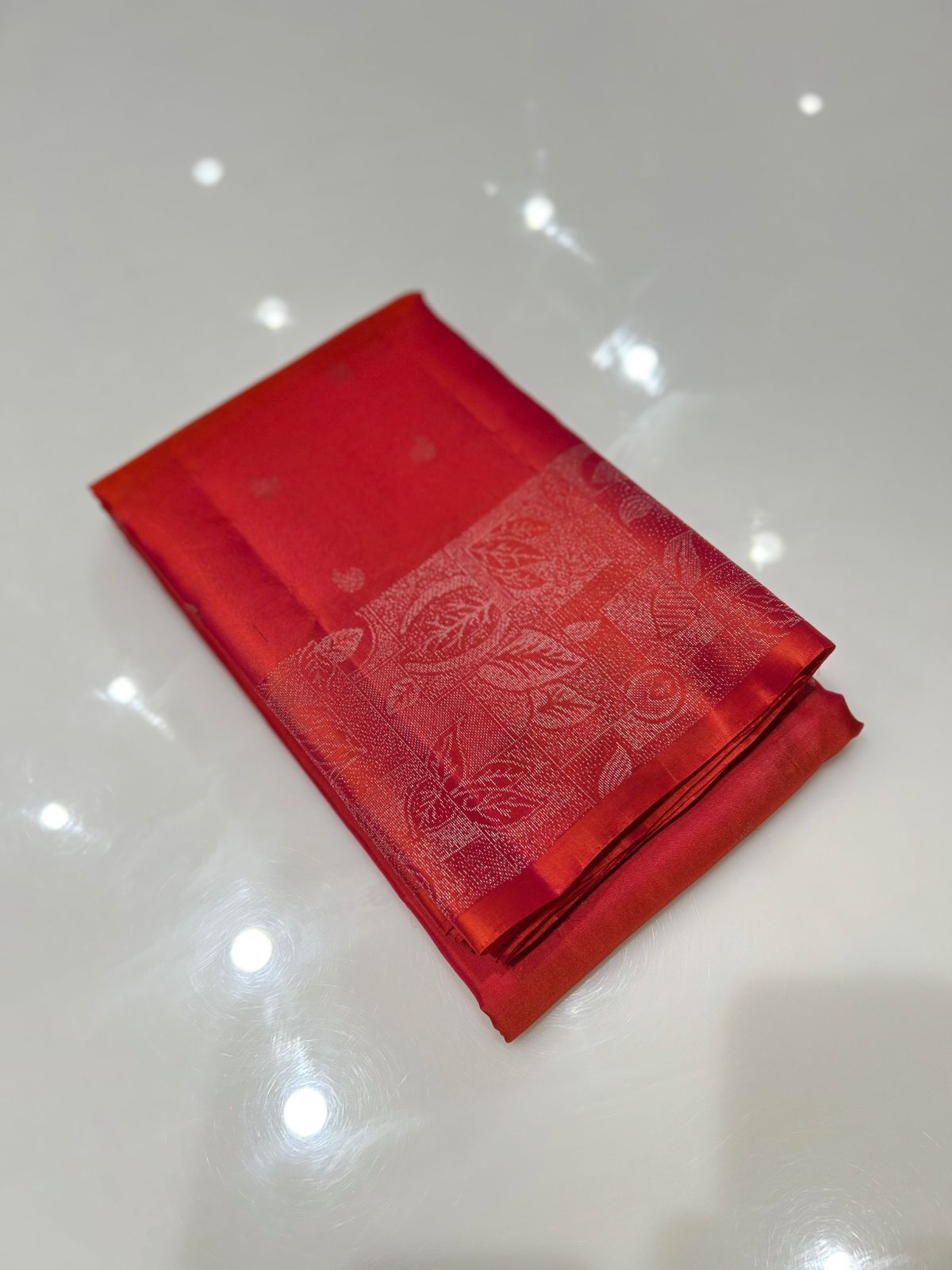 KANCHIPURAM SAREE-Carrot peach  Search code  6675