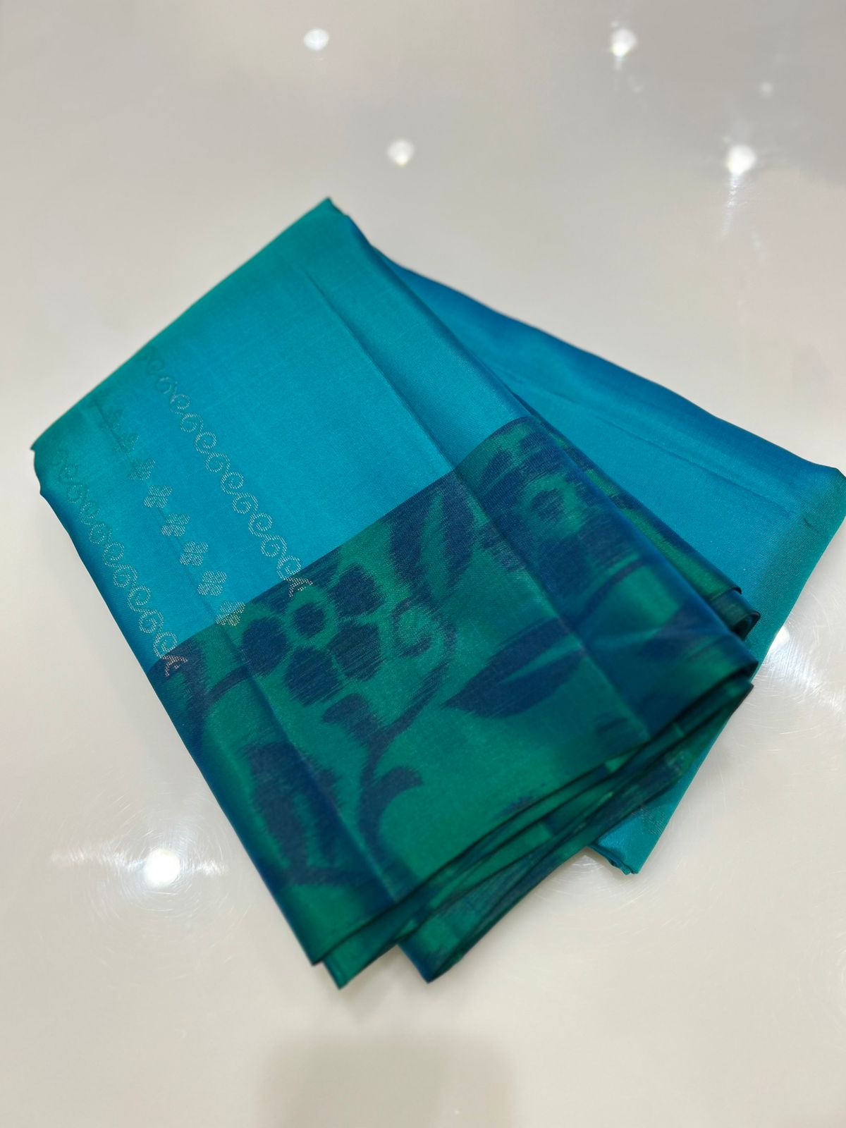 KANCHIPURAM SAREE-Peacock blue   Search code  6676